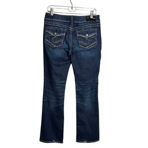 Silver Jeans Co‎ Suki Mid Slim Boot Jeans Size 29 Dark Thick Stitch Flap Pockets